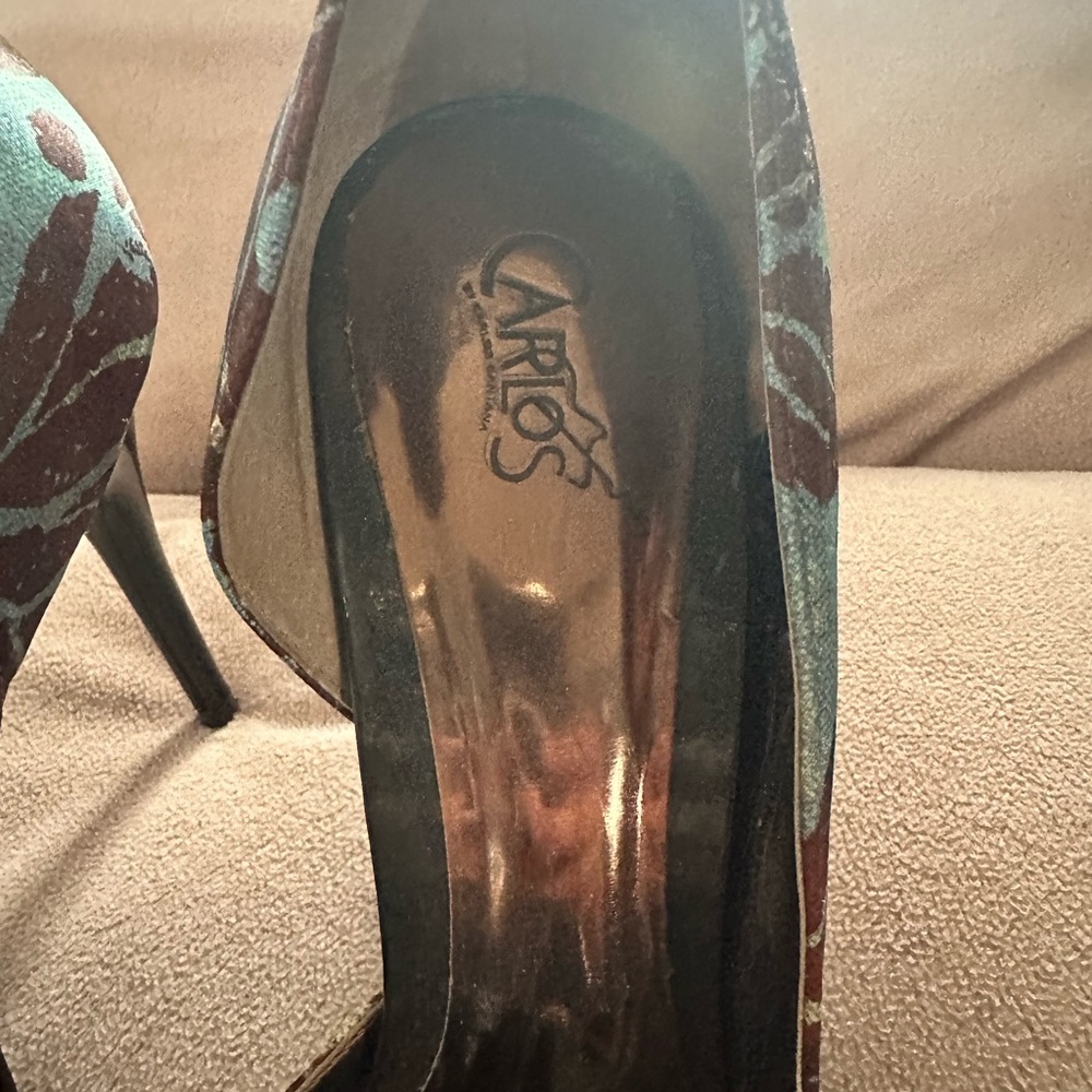 Carlos Santana Brown and Blue Heels